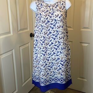 Beautiful Joe Fresh bird design Sleeveless Shift style dress (XS)